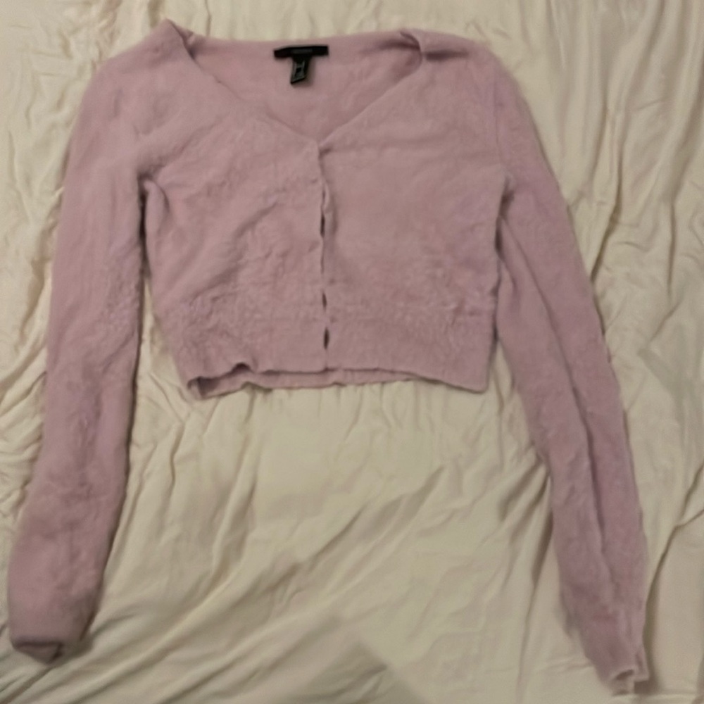 Fluffy lavender cardigan